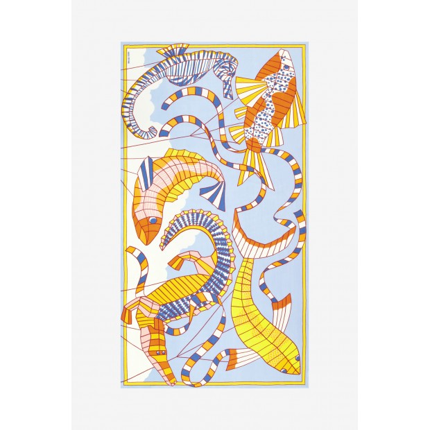 Inoui Editions medvilnės skara CERFS VOLANTS ORANGE